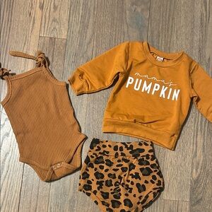 Mama's Pumpkin Kids Matching Set in Rust